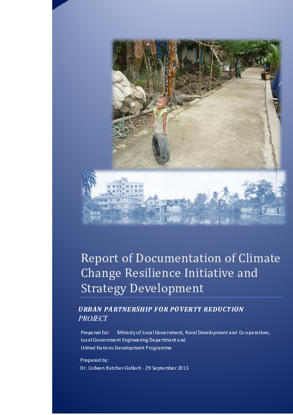 Report of Documentation of Climate Change Resilience Initiative and Strategy Development