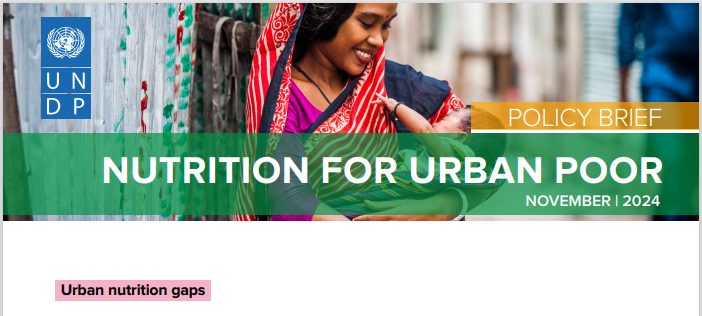 Policy brief nutrition for urban poor